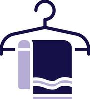 Towel Hanger Two Color Glyph Icon vector