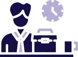 Working Man Two Color Glyph Icon vector