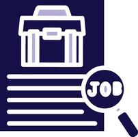 Job Search Two Color Glyph Icon vector