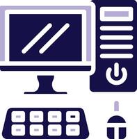 Computer Two Color Glyph Icon vector