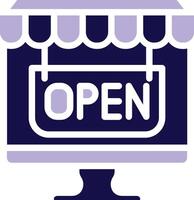 Open Two Color Glyph Icon vector