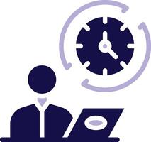 Full Time Job Two Color Glyph Icon vector