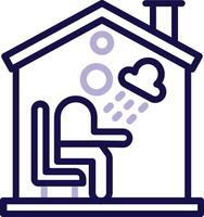 Loneliness Two Color Line Icon vector