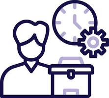 Work Time Two Color Line Icon vector
