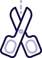 Scissors Two Color Line Icon vector