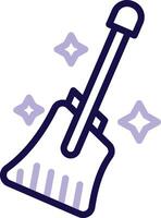 Broom Two Color Line Icon vector