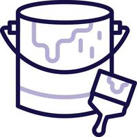Paint Bucket Two Color Line Icon vector