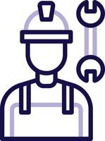 Builder Male Two Color Line Icon vector