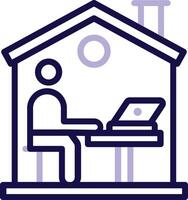 Work From Home Two Color Line Icon vector