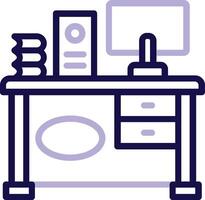Workstation Two Color Line Icon vector