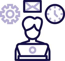 Multi Tasking Two Color Line Icon vector