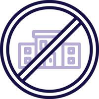 No Commute Two Color Line Icon vector