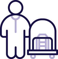 Bellboy Two Color Line Icon vector