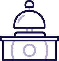 Reception Bell Two Color Line Icon vector