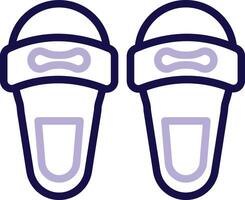 Slippers Two Color Line Icon vector