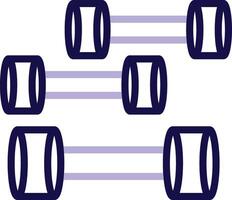 Dumbbel Two Color Line Icon vector