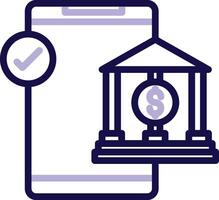 Mobile Banking Two Color Line Icon vector
