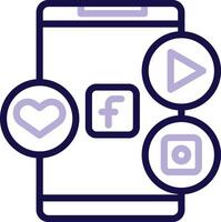 Social Media Two Color Line Icon vector