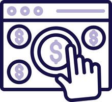 Cost Per Click Two Color Line Icon vector