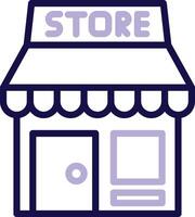 Store Front Two Color Line Icon vector