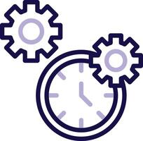 Time Management Two Color Line Icon vector