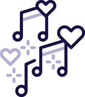 Love Song Two Color Line Icon vector