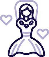 Bride Two Color Line Icon vector
