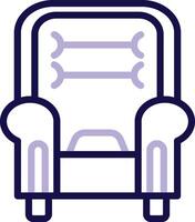 Armchair Two Color Line Icon vector