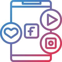 Social Media Gradient Line Icon vector