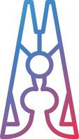 Clothes Pin Gradient Line Icon vector