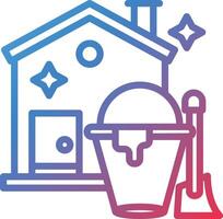 Clean House Gradient Line Icon vector