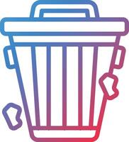Dustbin Gradient Line Icon vector