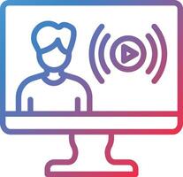 User Live Streaming Gradient Line Icon vector