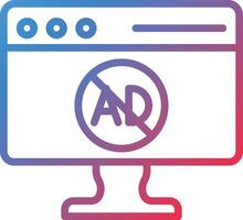 AD Blocker Gradient Line Icon vector