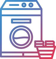 Laundry Machine Gradient Line Icon vector