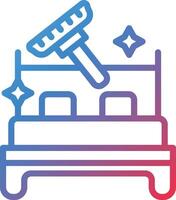 Bed Gradient Line Icon vector