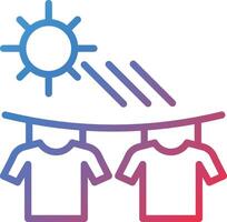 Drying Clothes Gradient Line Icon vector