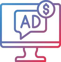 Paid Media Gradient Line Icon vector