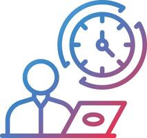 Full Time Job Gradient Line Icon vector