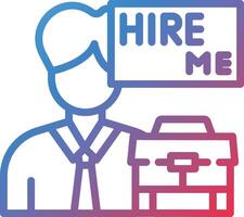 Job Seeker Gradient Line Icon vector
