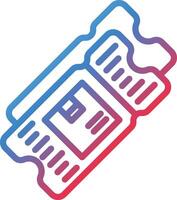 Ticketing Gradient Line Icon vector