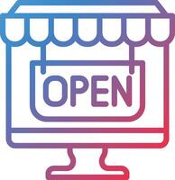 Open Two Color Line Icon vector