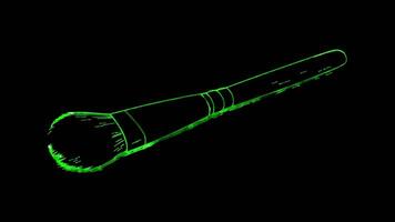 Neon frame effect, Makeup Brush Indicates makeup application on black background video