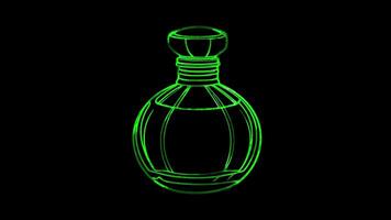 Neon frame effect, Perfume Bottle Indicates fragrance and scent on black background video