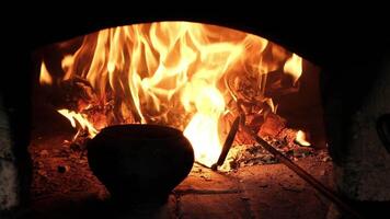 The Captivating Flames Dancing in a Rustic Fireplace Setting That Warms the Soul video