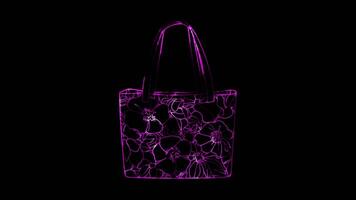 Neon frame effect, Handbag Represents handbags and accessories on black background video