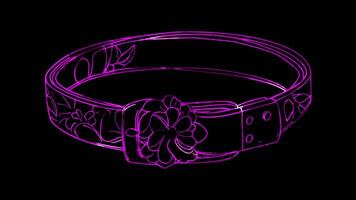 Neon frame effect, Belt Indicates accessories that enhance outfits on black background video