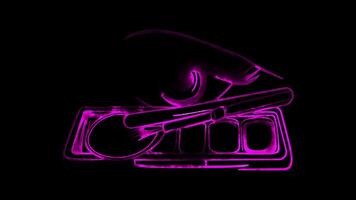 Neon frame effect, Eye Shadow Palette Indicates makeup and beauty on black background video