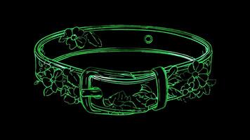 Neon frame effect, Belt Indicates accessories that enhance outfits on black background video