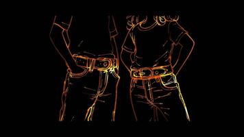 Neon frame effect, Belt Indicates accessories that enhance outfits on black background video